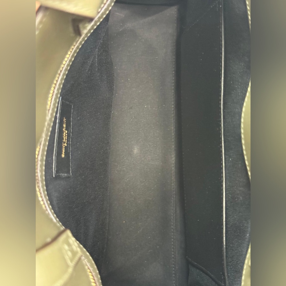 Saint Laurent Manhattan Green Leather Shoulder Bag - Picture 14 of 16